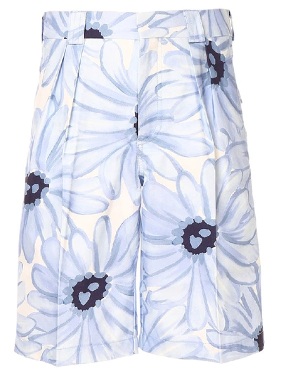 Shop Jacquemus Pleated Bermuda Shorts In Blue