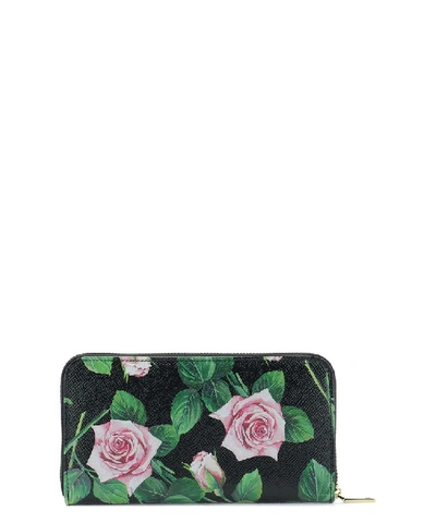 Shop Dolce & Gabbana Rose Print Wallet In Multi