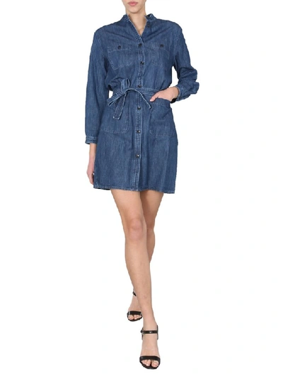 Shop A.p.c. Corine Denim Dress In Blue