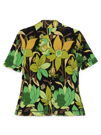 Shop Fendi Floral Print Polo Shirt In Multi