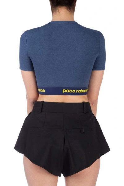 Shop Rabanne Paco  Cropped Top In Blue