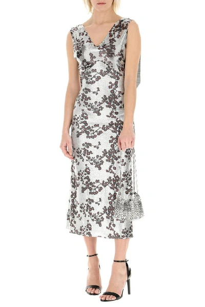 Shop Paco Rabanne Floral Print Midi Dress In Multi