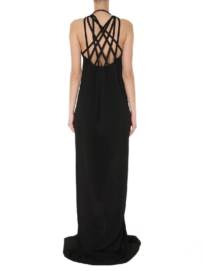 Shop Rick Owens Braided Neckline Maxi Dress In Black