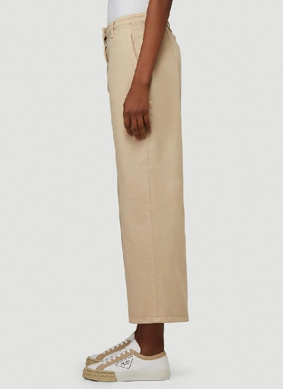 Shop Prada Cropped Wide In Beige