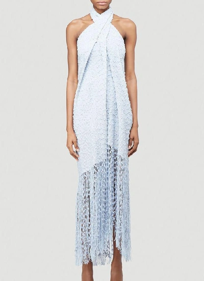 Shop Jacquemus La Robe Cortese Halterneck Dress In Blue