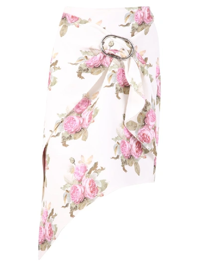 Shop Paco Rabanne Floral Print Wrap Skirt In Multi