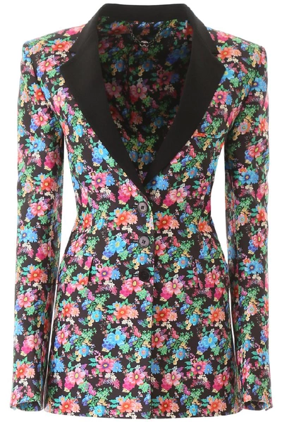 Shop Paco Rabanne Floral Print Single Breasted Blazer In Multi