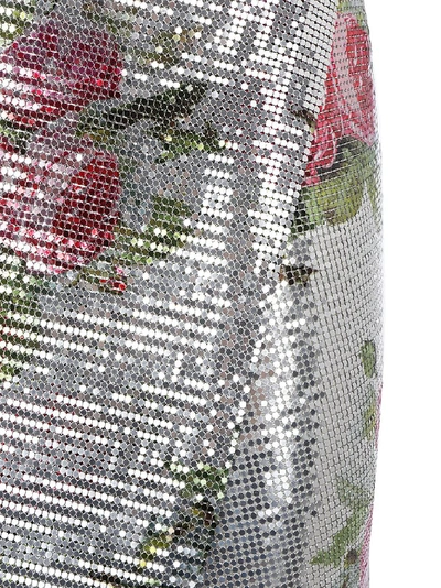 Shop Paco Rabanne Metallic Floral Skirt In Multi