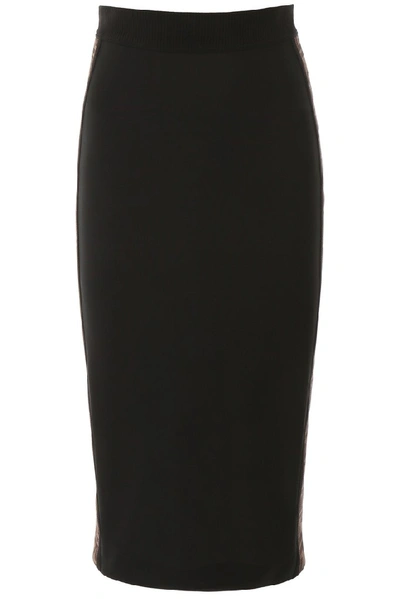 Shop Fendi Ff Logo Stretch Pencil Skirt In Black