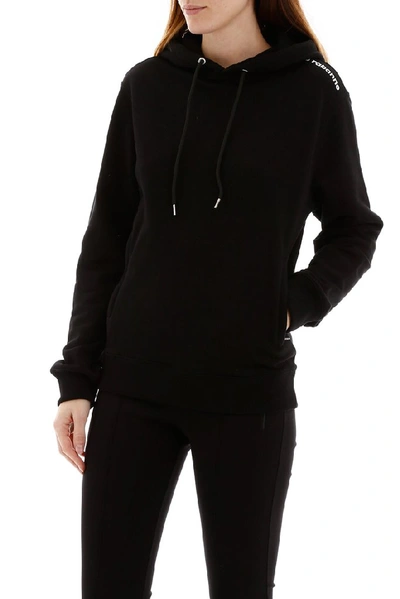 Shop Paco Rabanne Logo Drawstring Hoodie In Black