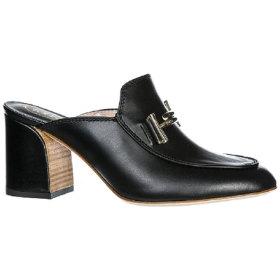 Shop Tod's Double T Mules In Black