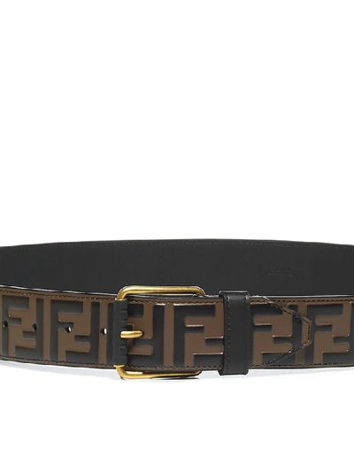 Shop Fendi Ff Logo Belt In Brown