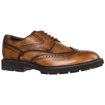 Shop Tod's Brogue Lace In Brown