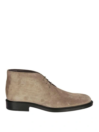 Shop Tod's Desert Ankle Boots In Beige