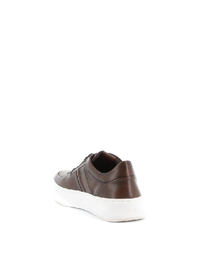 Shop Tod's Monogram Flatform Sneakers In Brown