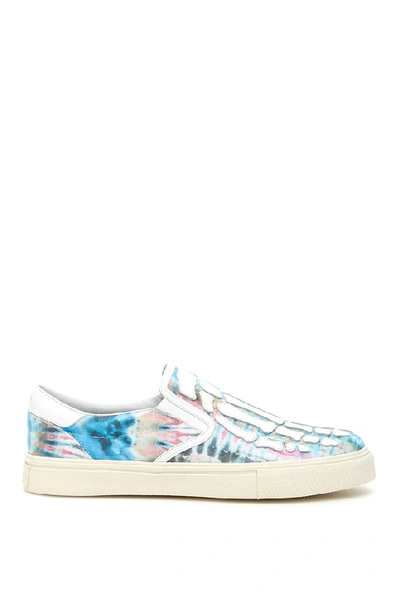 Shop Amiri Tie Dye Skeleton Slip On Sneakers In Multi