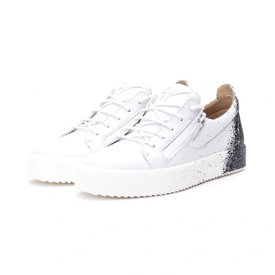 Shop Giuseppe Zanotti Design Men's White Leather Sneakers