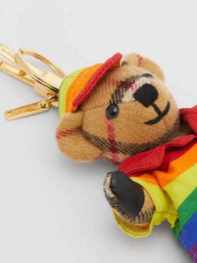 Shop Burberry Thomas Bear Charm In Archive Beige/multicolour