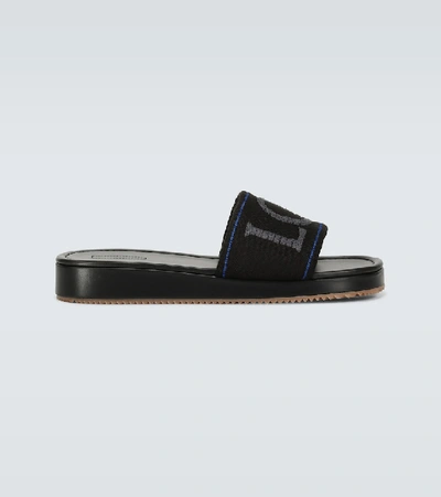 Shop Loewe Paula's Ibiza Raffia Pool Sliders In Grey