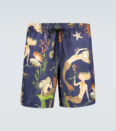 Shop Loewe Paula's Ibiza Mermaid Swim Shorts In Blue