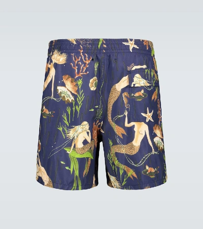 Shop Loewe Paula's Ibiza Mermaid Swim Shorts In Blue