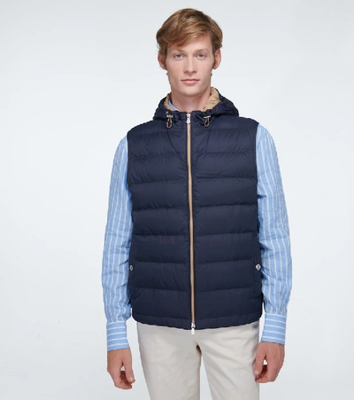 Shop Brunello Cucinelli Padded Gilet In Blue