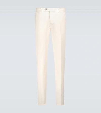 Shop Brunello Cucinelli Stretch Gabardine Pants In White