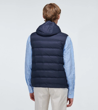 Shop Brunello Cucinelli Padded Gilet In Blue