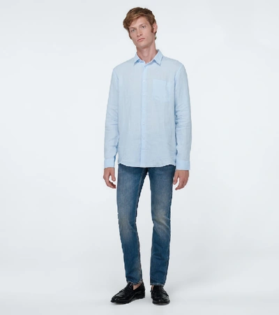 Shop Vilebrequin Caroubis Linen Shirt In Blue