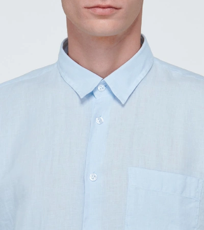Vilebrequin Linen Solid Classic Fit Shirt In Blue