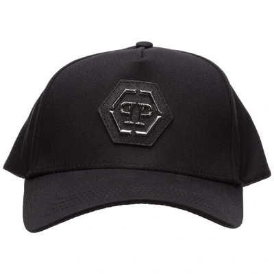 Shop Philipp Plein Logo Plaque Baseball Cap In Black