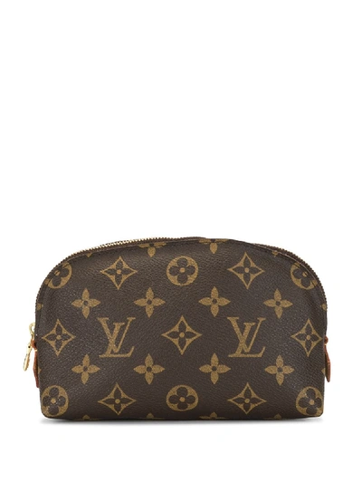 Pre-owned Louis Vuitton 2001  Monogram Cosmetic Bag In Brown