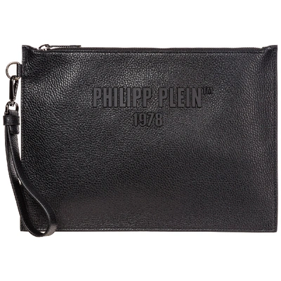 Shop Philipp Plein Logo Clutch Bag In Black