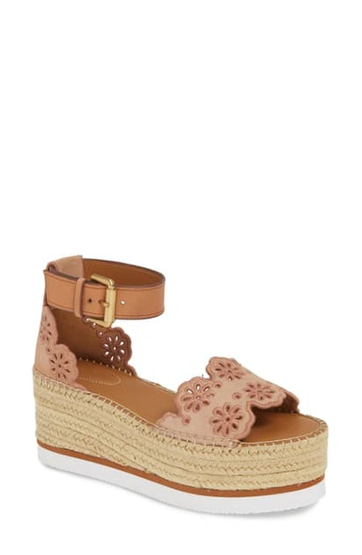 Shop See By Chloé Glyn Wedge Espadrille Sandal In Cipria