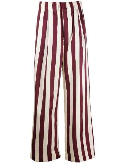 Shop Jejia Striped Wide Leg Trousers In Neutrals