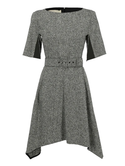 Shop Stella Mccartney Midi Dress In Grey, White