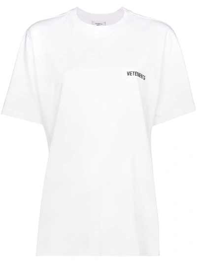 Shop Vetements Oversized Logo-print T-shirt In White