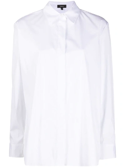 Shop Theory Long Sleeved Shirt In White