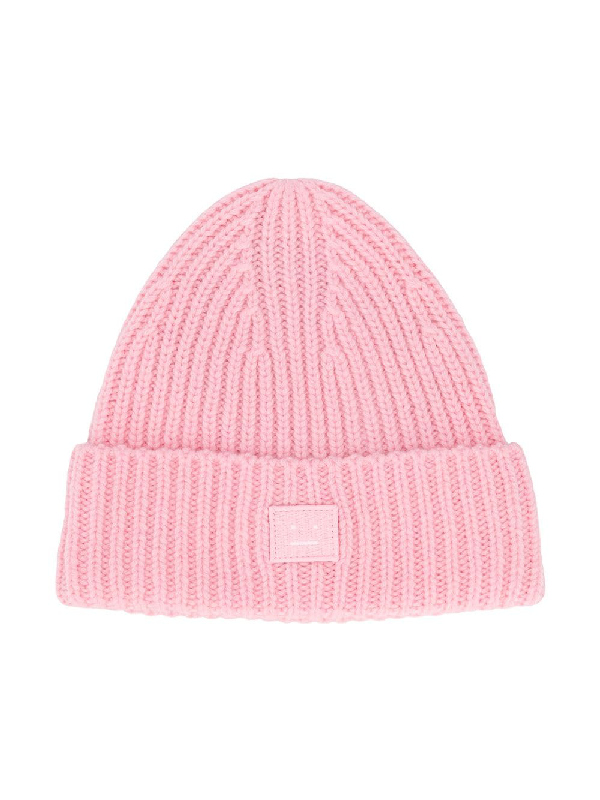 acne pink beanie