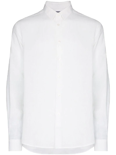 Shop Vilebrequin Long-sleeve Linen Shirt In White