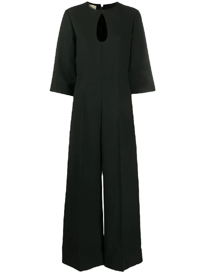 Shop Gucci Keyhole Jumpsuit In Black