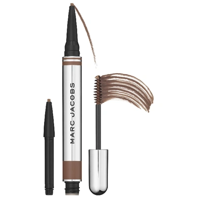 Shop Marc Jacobs Beauty Brow Wow Duo Brow Powder Pencil And Tinted Gel + 1 Pencil Refill Medium Brown