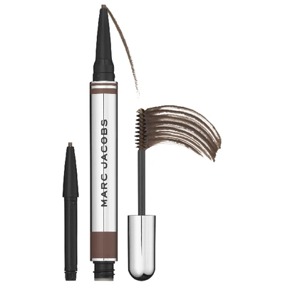 Shop Marc Jacobs Beauty Brow Wow Duo Brow Powder Pencil And Tinted Gel + 1 Pencil Refill Dark Brown