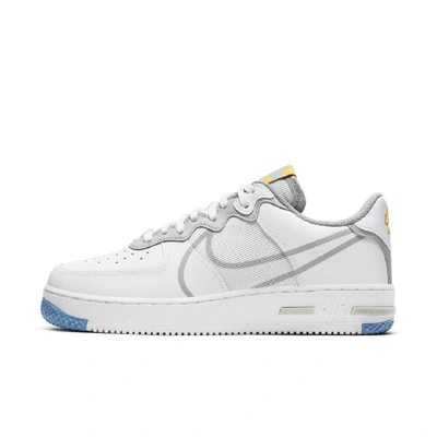 Shop Nike Air Force 1 React Men's Shoe (white) In White,university Gold,university Blue,light Smoke Grey