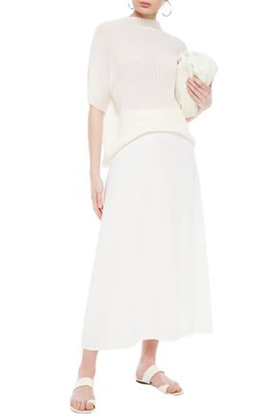 Shop The Row Spreling Flared Stretch-crepe Maxi Skirt In White