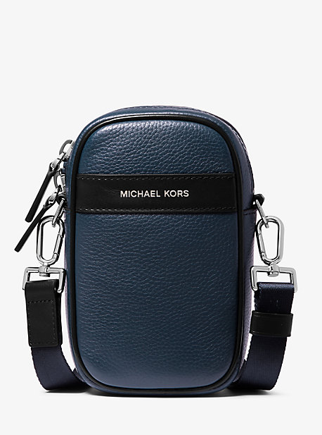 Michael Kors Greyson Pebbled Leather Smartphone Crossbody Bag In Blue | ModeSens