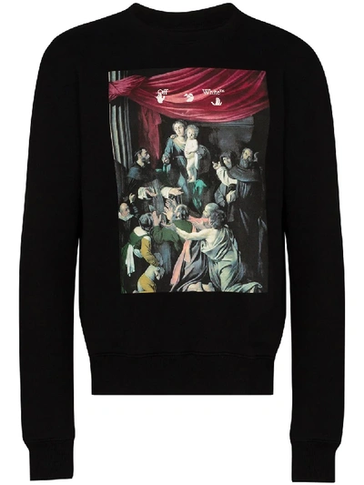 Shop Off-white Caravaggio Graphic Print Sweatshirt In Black