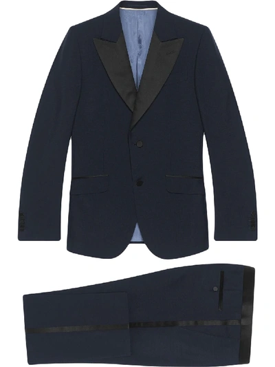 Shop Gucci Heritage Single-breasted Tuxedo In Blue