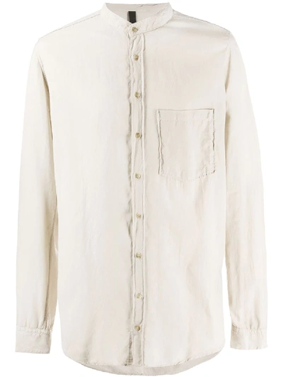 Shop Poème Bohèmien Mandarin Collar Buttoned Shirt In Neutrals