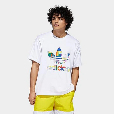 Shop Adidas Originals Adidas Men's Originals Pride Flag Fill T-shirt In White